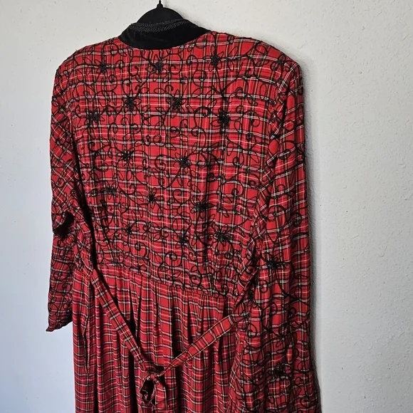 Country Wear‎ Clothing Company Red Black Vintage 90s Plaid Embroidered Size 20W - Picture 9 of 14